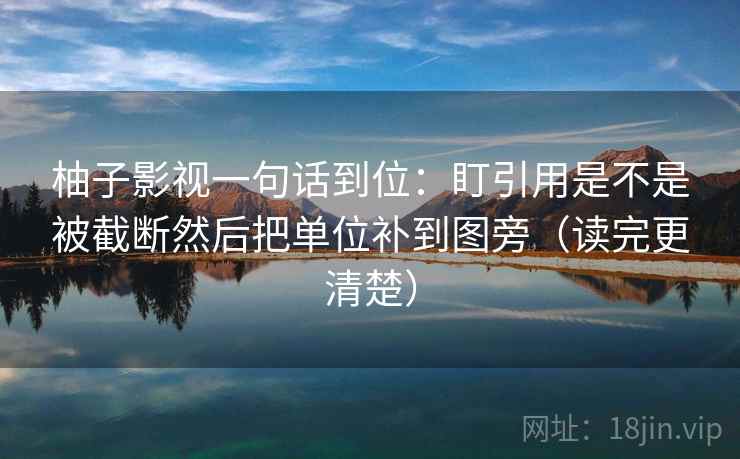 柚子影视一句话到位：盯引用是不是被截断然后把单位补到图旁（读完更清楚）